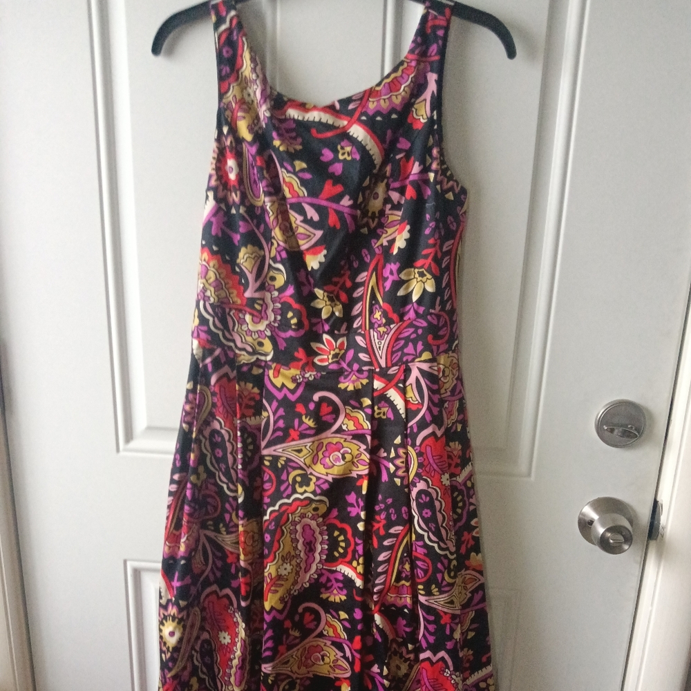 Boden colorful flower midi dress size 6 NWT